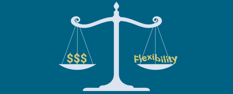 Scale weighing budget versus flexibility