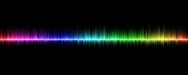 Multi-colored depiction of sound waves